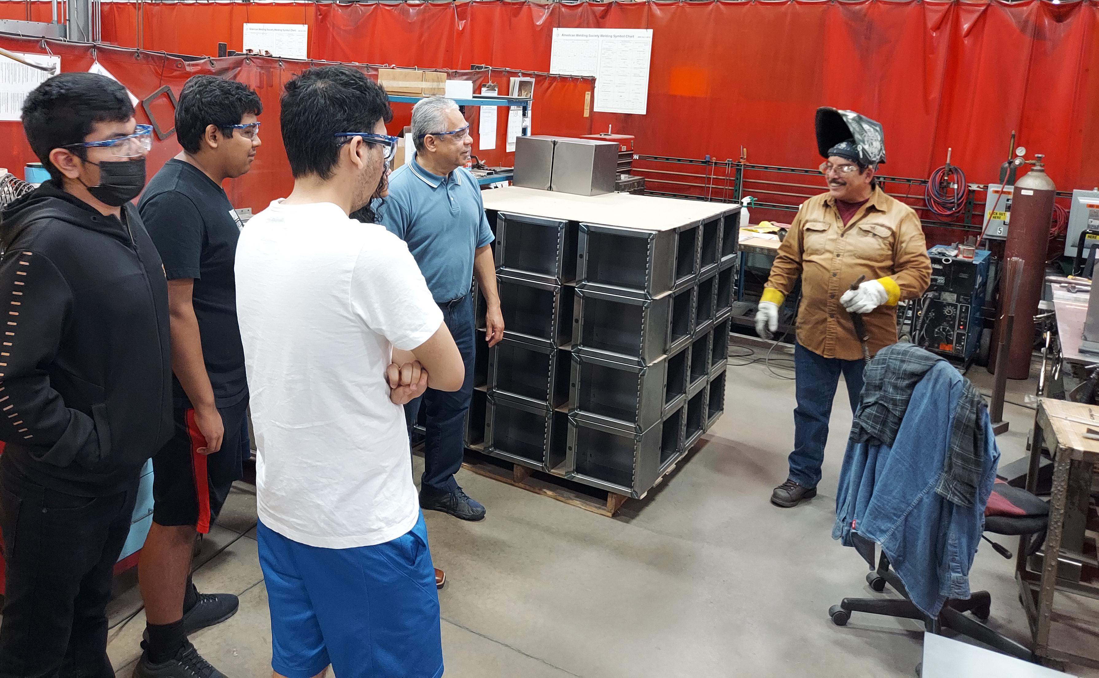 Students in Addison Trail’s School to Work class visit Quality Fabricators Inc. 