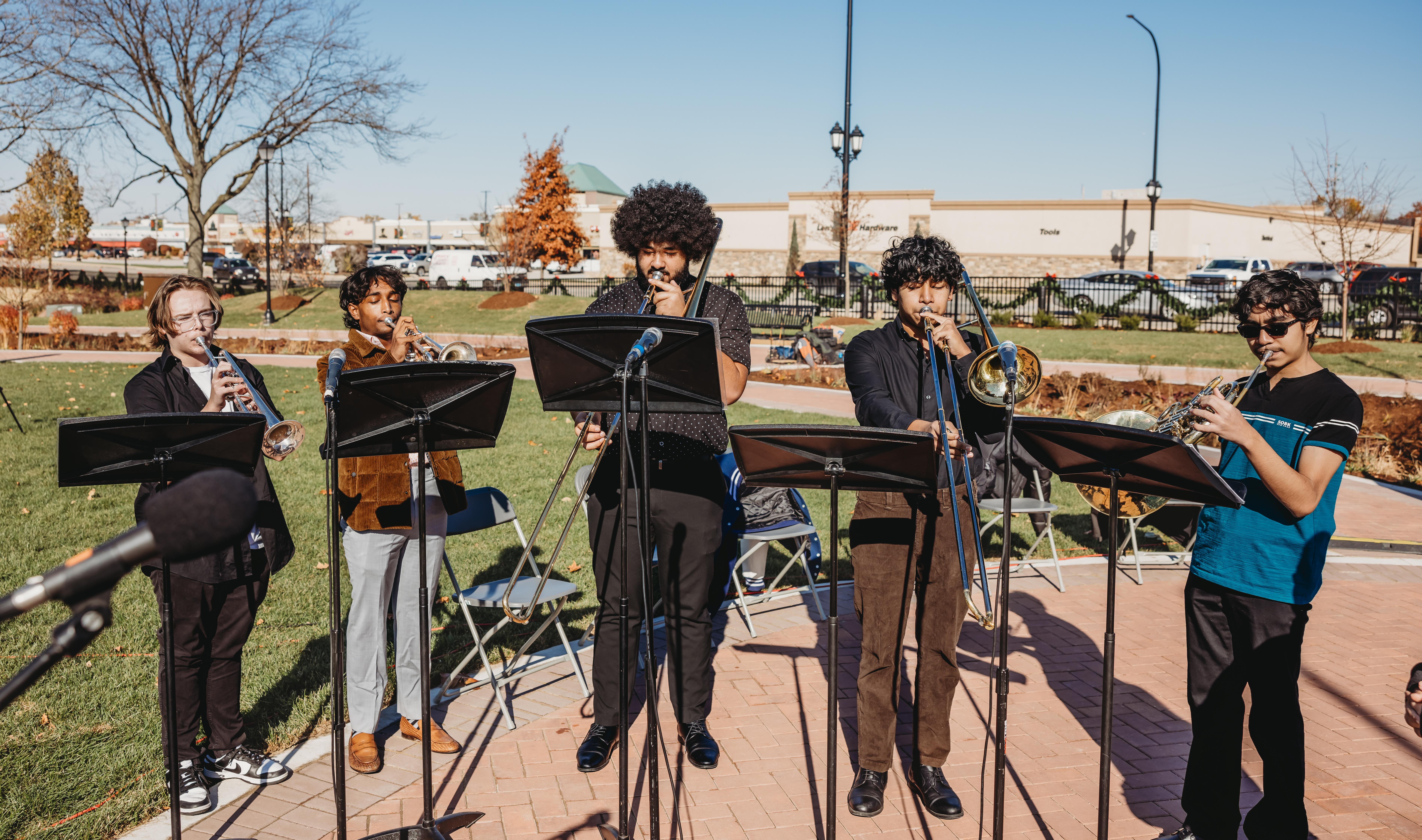 Addison Trail music students perform during Village of Addison Veterans Circle Dedication