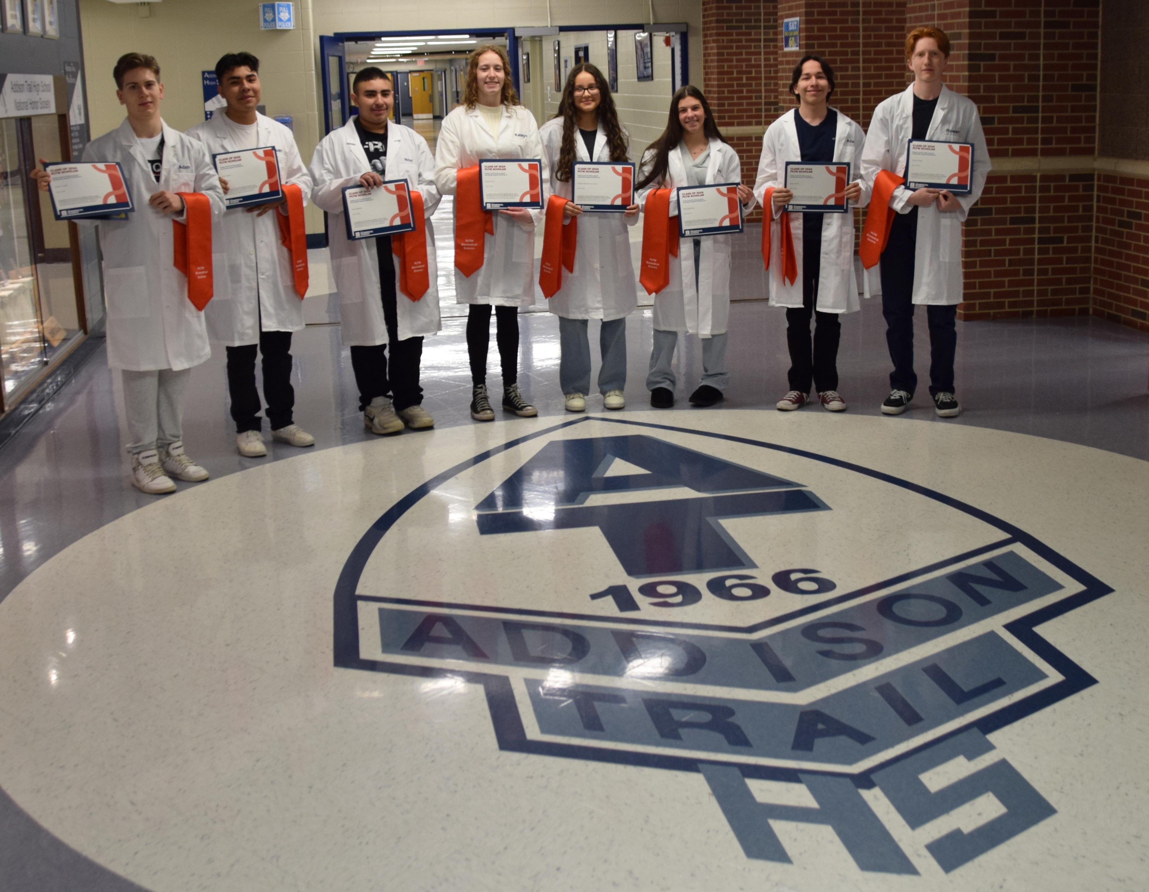 Addison Trail hosts White Coat Ceremony to recognize and honor students for completing Project Lead The Way (PLTW) sequence 
