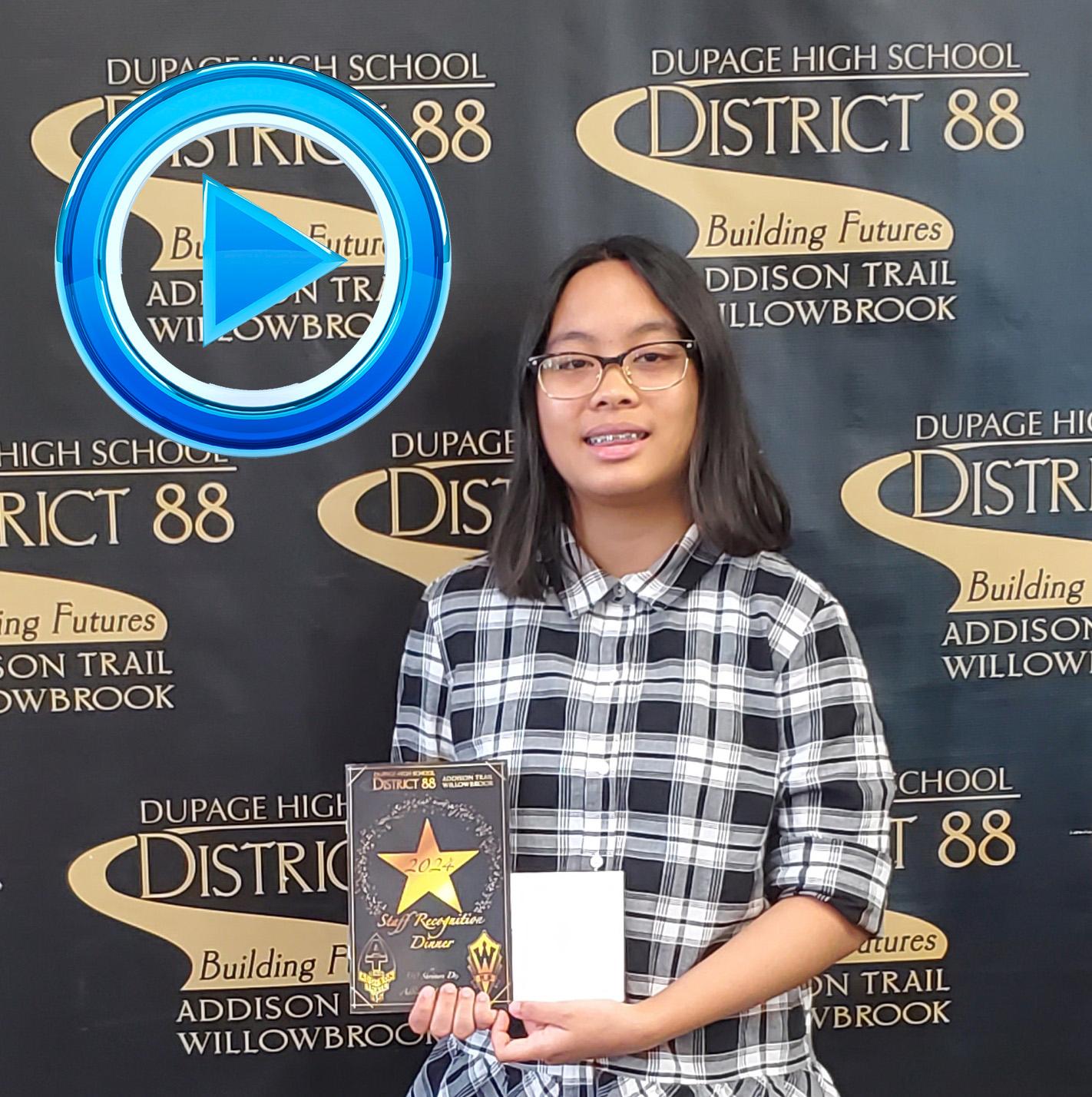 Willowbrook sophomore named as winner of District 88 Staff Recognition Dinner program cover-design contest