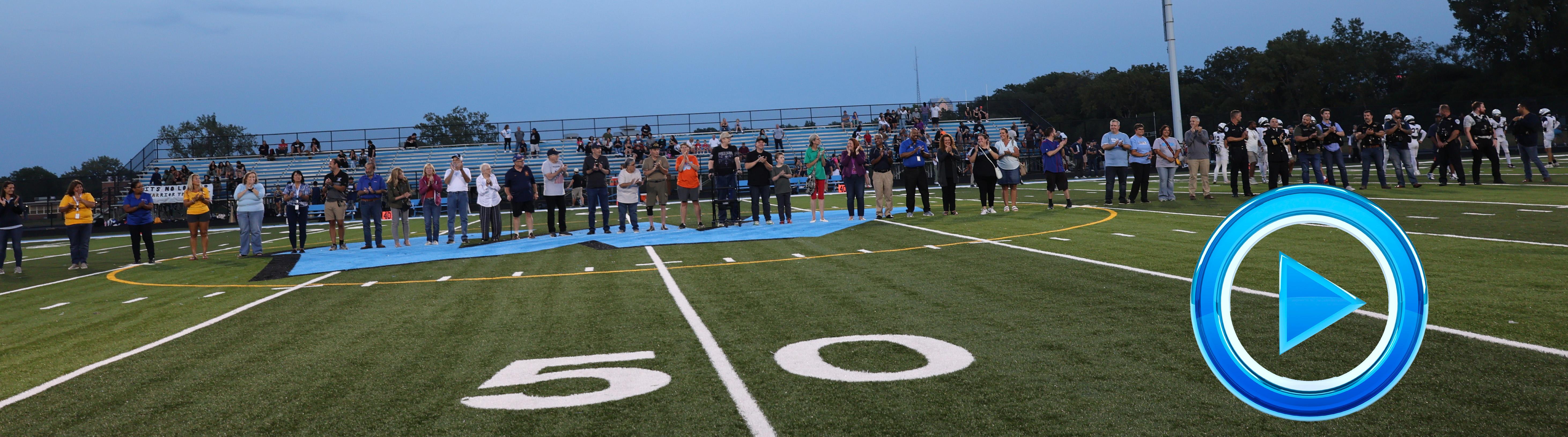 District 88 recognizes community leaders, first responders and veterans during Crosstown Flag/Tackle Football Games 