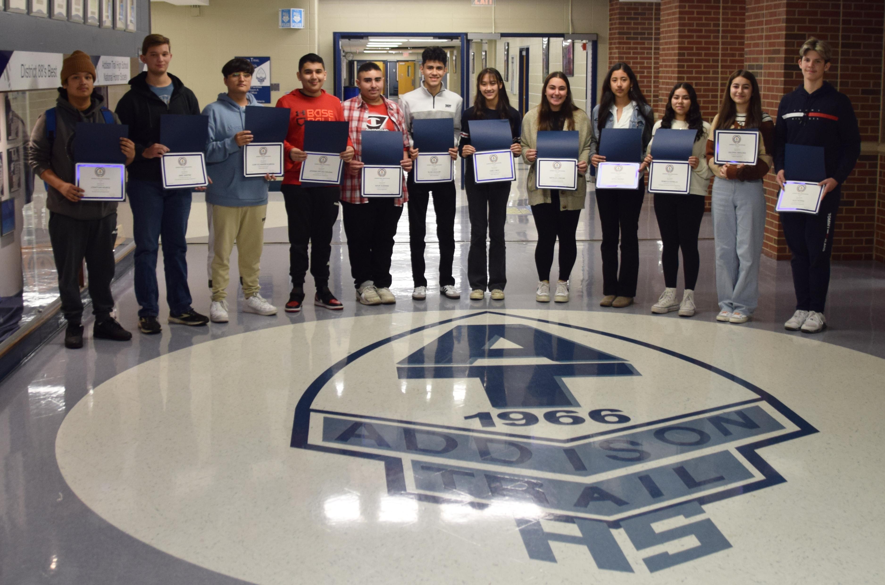 Addison Trail recognizes Students of First Semester