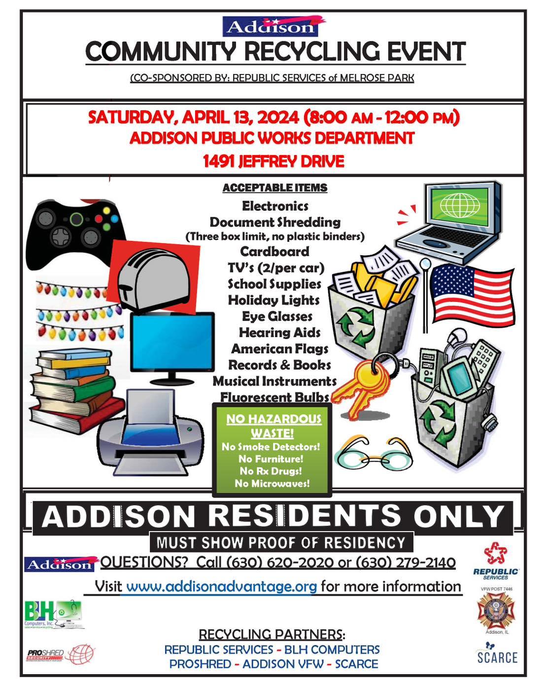 Village of Addison to host Community Recycling Event for residents