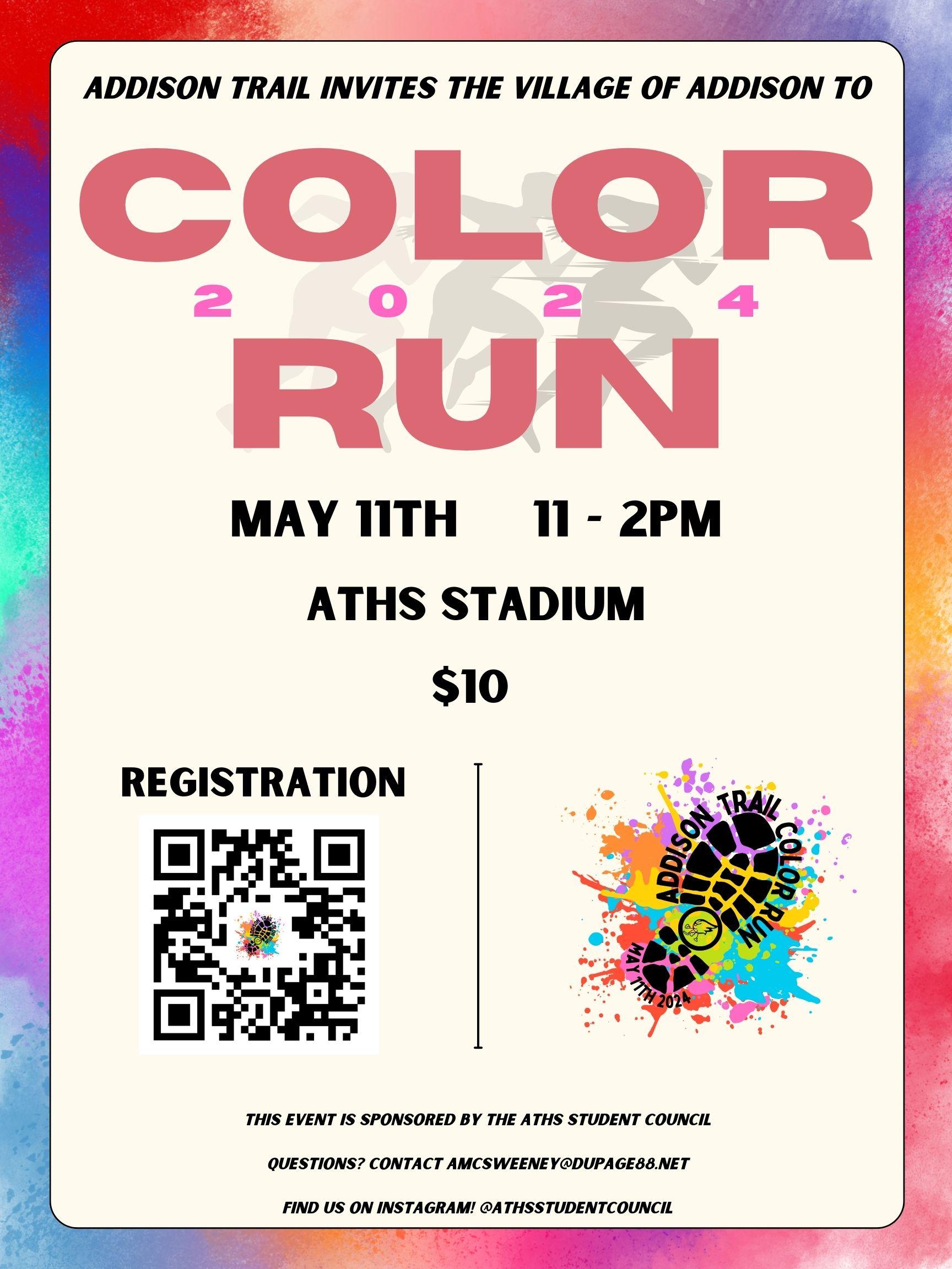 Addison Trail Student Council invites community to participate in Color Run fundraiser 
