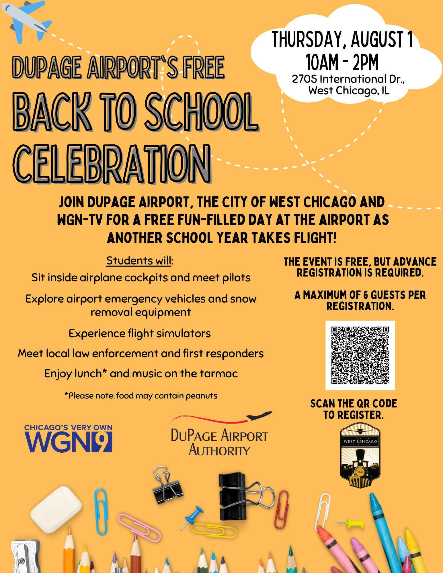 Enjoy a Back-to-School Celebration at DuPage Airport as another school year takes flight