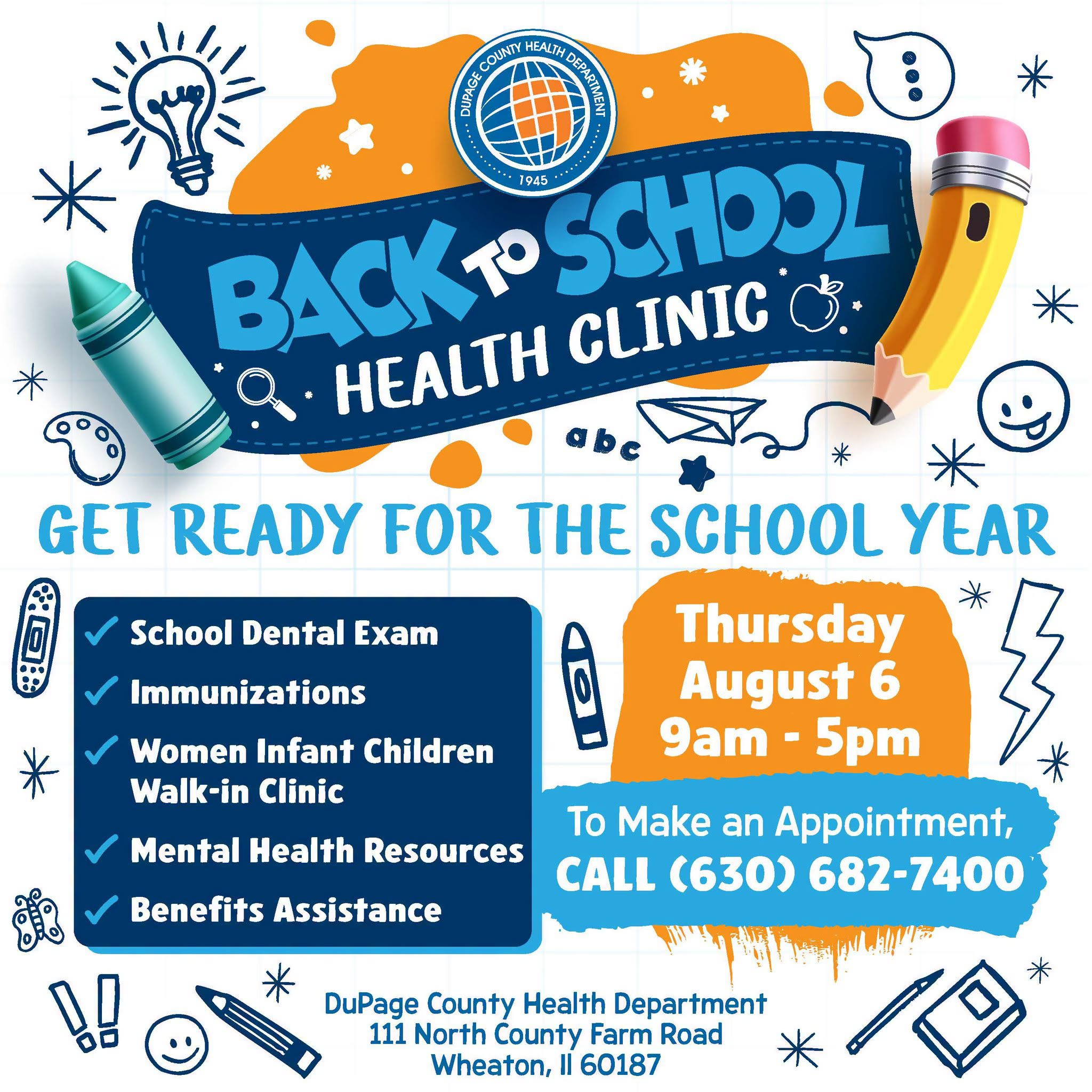 DuPage County Health Department to host Back-to-School Health Clinic